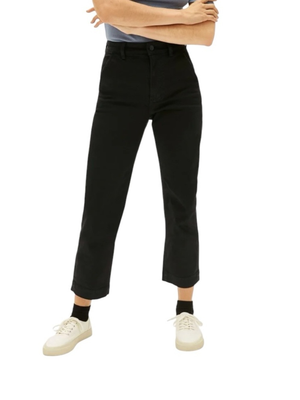 Everlane - The Straight-Leg Crop Pants Black Sz 4